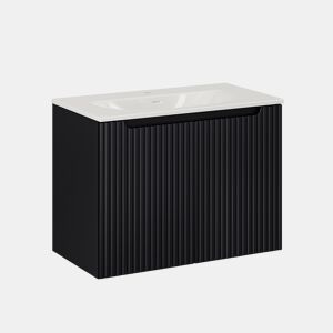Móvel de lavatório simples encastrado 80cm 2 portas Riva Preto