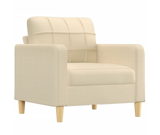 Vidaxl sillón de tela color crema 60 cm