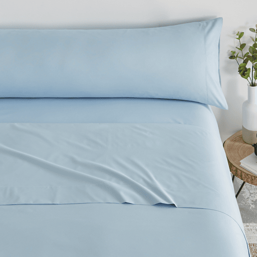 Conjunto de Lençóis Três Peças de Microfibra Celeste Lisa Cama 200cm Donegal Collections