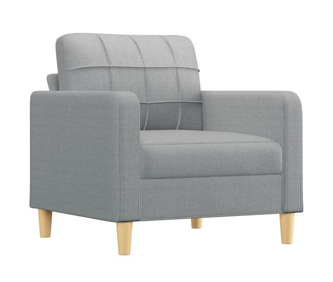 Vidaxl sillón de tela gris claro 60 cm