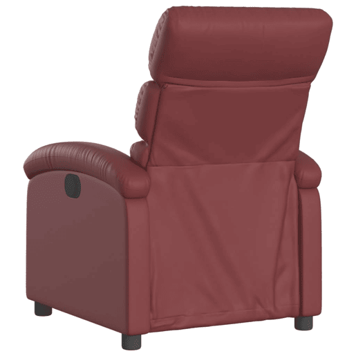 vidaXL Poltrona reclinável elétrica couro artificial vermelho tinto vidaXL Poltrona reclinável elétrica couro artificial vermelho tinto