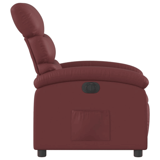 vidaXL Poltrona reclinável elétrica couro artificial vermelho tinto vidaXL Poltrona reclinável elétrica couro artificial vermelho tinto