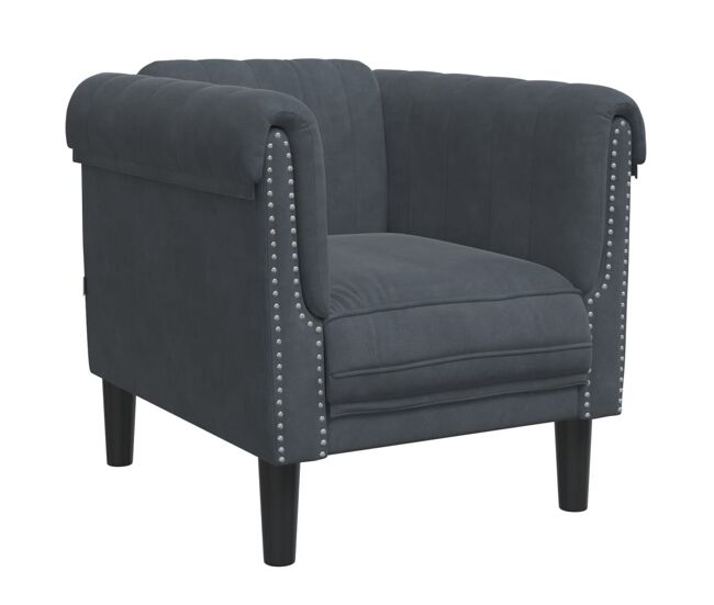 Vidaxl sillón de terciopelo gris oscuro