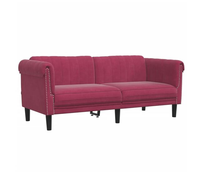 Vidaxl sofá de 2 plazas terciopelo rojo tinto