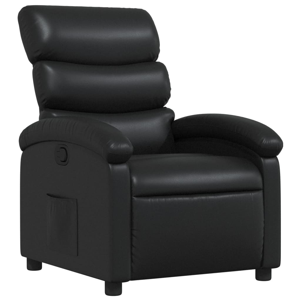 Vidaxl sillón reclinable de cuero sintético negro