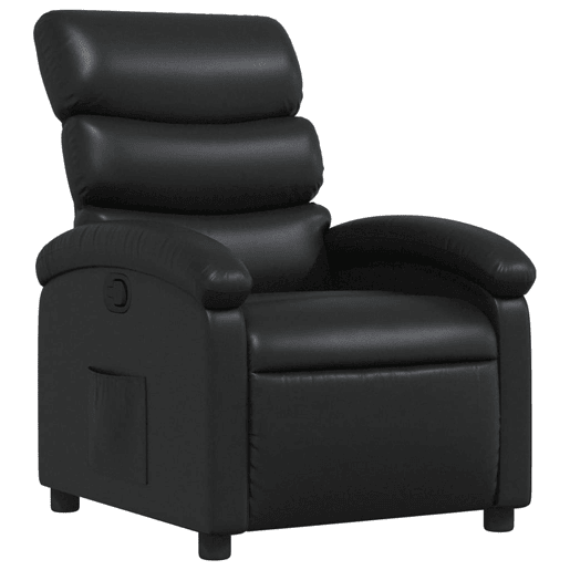 vidaXL Poltrona reclinável couro artificial preto