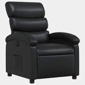 vidaXL Poltrona reclinável couro artificial preto