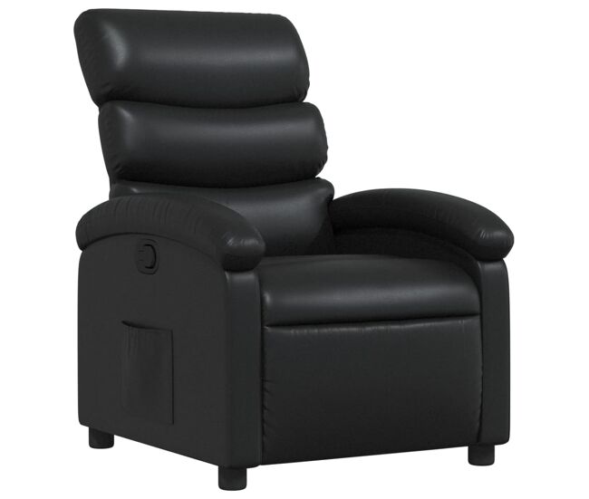 Vidaxl sillón reclinable de cuero sintético negro