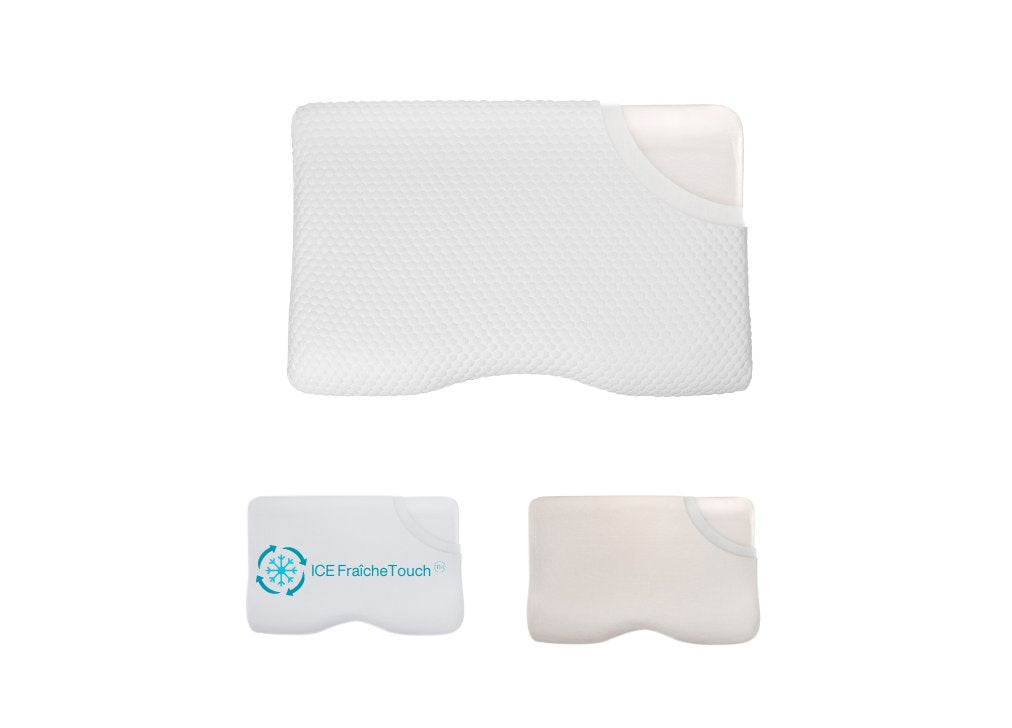 Almohada Ergonómica DE LUXE con Funda Refrescante ICE, 3 Fundas