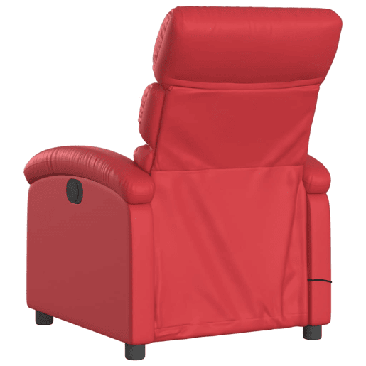vidaXL Poltrona massagens reclinável elétrica couro artif. vermelho vidaXL Poltrona massagens reclinável elétrica couro artif. vermelho