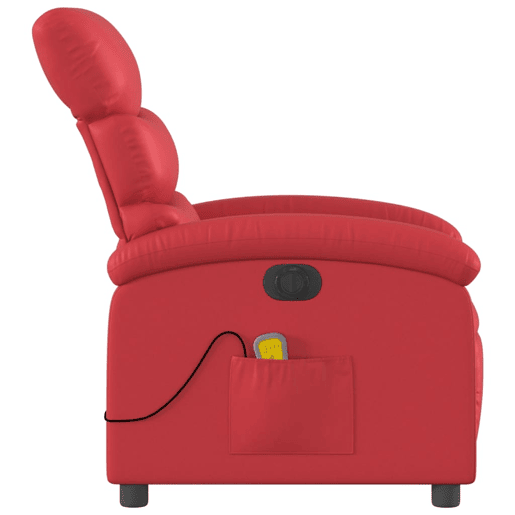 vidaXL Poltrona massagens reclinável elétrica couro artif. vermelho vidaXL Poltrona massagens reclinável elétrica couro artif. vermelho
