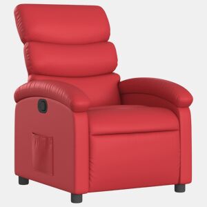 vidaXL Poltrona reclinável couro artificial vermelho