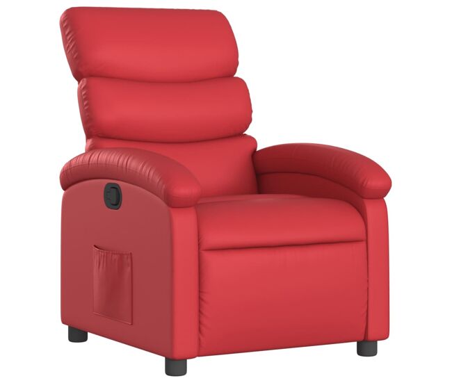 Vidaxl sillón reclinable de cuero sintético rojo