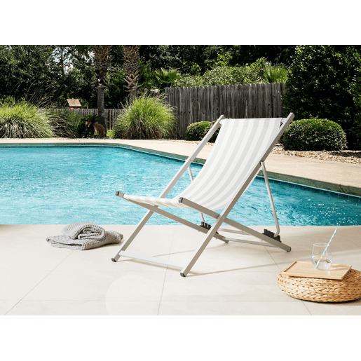 Cadeira de praia dobrável LOCRI II Metal Cinzento claro