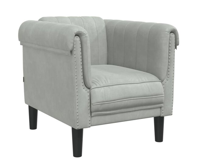 Vidaxl sillón de terciopelo gris claro