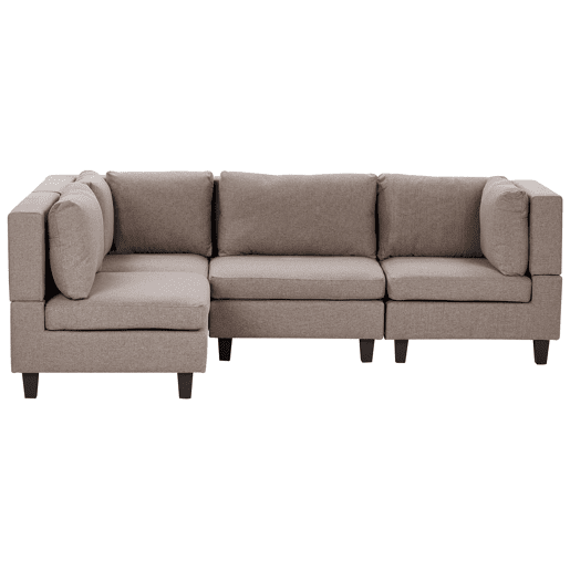 Sofá de canto modular UNSTAD Tecido Castanho 4 lugares à direita