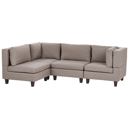 Sofá de canto modular UNSTAD Tecido Castanho 4 lugares à direita