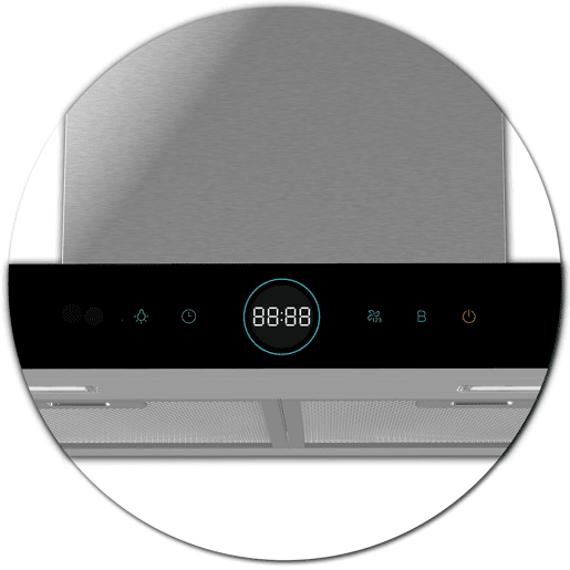 Exaustor INFINITON CMPT-A60I - Aço inoxidável, 60cm, 800m³h, 250W, T invertido, Controlo remoto