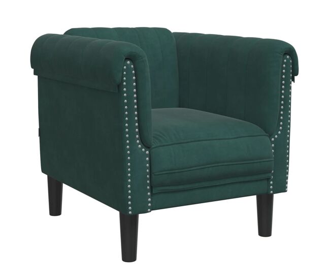 Vidaxl sillón de terciopelo verde oscuro