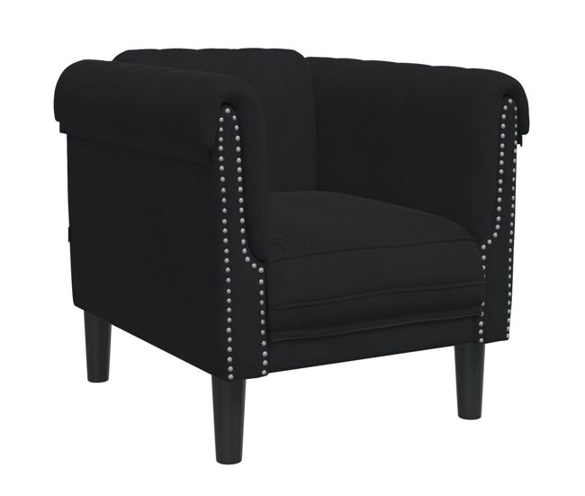 Vidaxl sillón de terciopelo negro