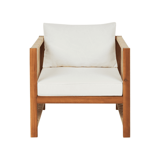 Conjunto de jardim com mesa 4 lugares ANTRIA Madeira de acácia Creme