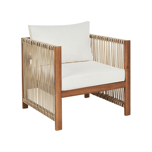 Conjunto de jardim com mesa 4 lugares ANTRIA Madeira de acácia Creme