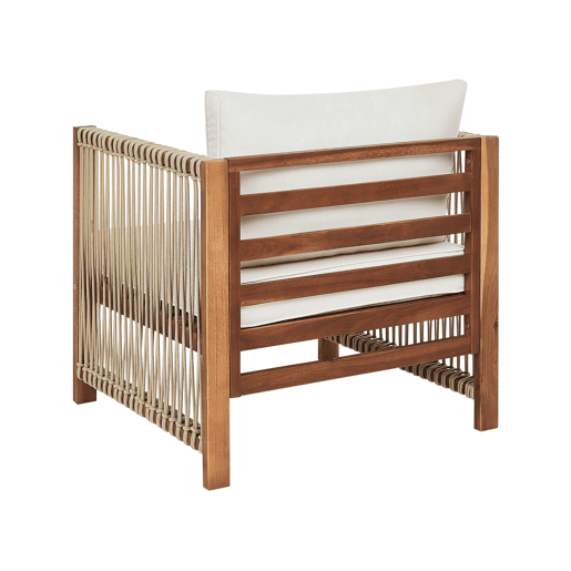 Conjunto de jardim com mesa 4 lugares ANTRIA Madeira de acácia Creme