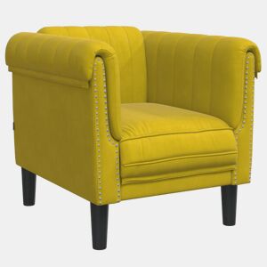 vidaXL Poltrona veludo amarelo