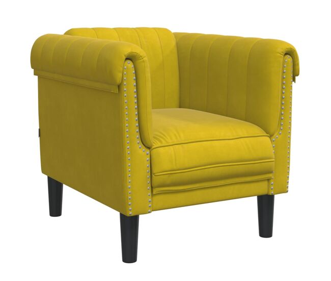 Vidaxl sillón de terciopelo amarillo