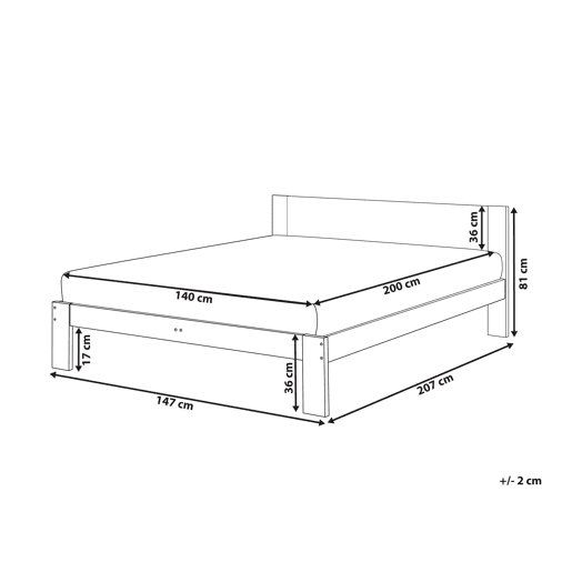 Cama Pinho ROYAN 140 x 200 cm Branco