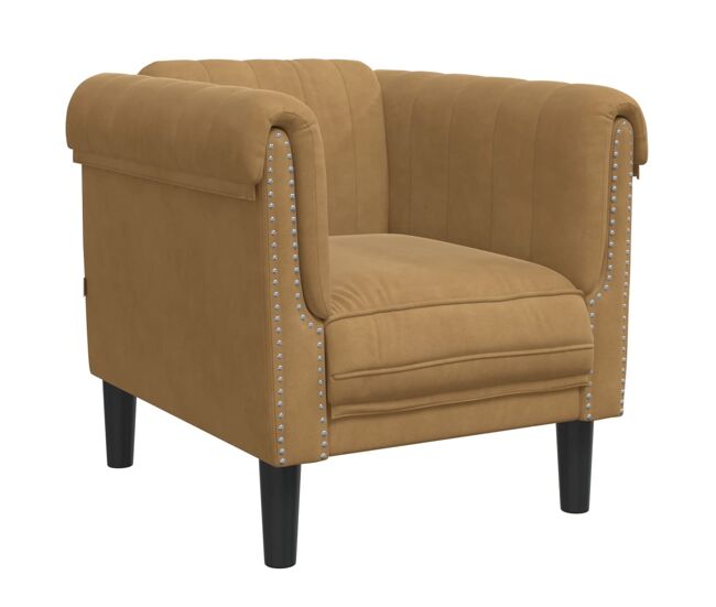 Vidaxl sillón de terciopelo marrón