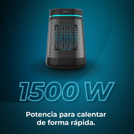 Cecotec Aquecedor cerâmico de mesa com 1500 W, função Oscilação, termóstato ajustável e 3 modos de funcionamento.