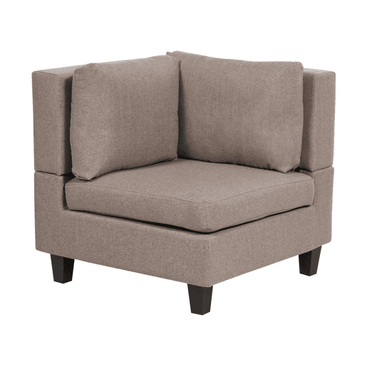 Sofá de canto modular UNSTAD Tecido Castanho com repousa-pés 4 lugares à esquerda Sofá de canto modular UNSTAD Tecido Castanho com repousa-pés 4 lugares à esquerda