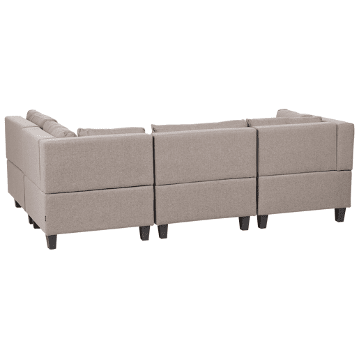 Sofá de canto modular UNSTAD Tecido Castanho 4 lugares à esquerda
