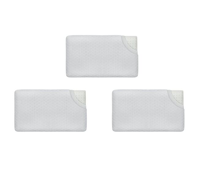 Conjunto de tres almohadas infantiles transpirables de tejido de bambú, espuma con memoria
