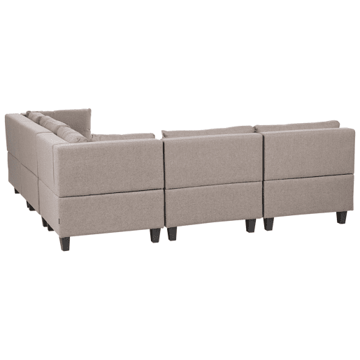 Sofá de canto modular UNSTAD Tecido Castanho com repousa-pés 5 lugares à esquerda