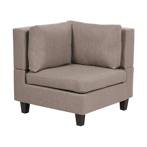 Sofá de canto modular UNSTAD Tecido Castanho com repousa-pés 5 lugares à esquerda