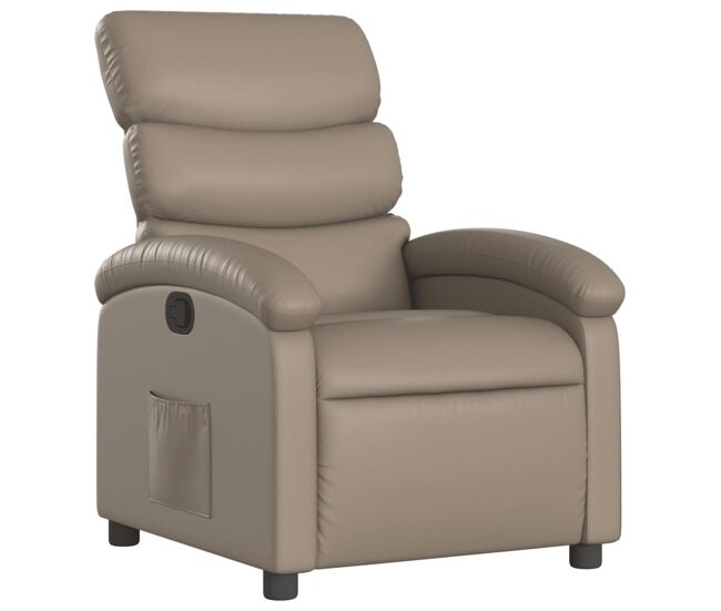 Vidaxl sillón reclinable de cuero sintético color capuchino