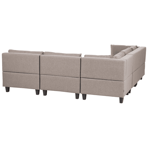 Sofá de canto modular UNSTAD Tecido Castanho 5 lugares à direita