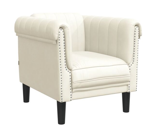 Vidaxl sillón de terciopelo color crema