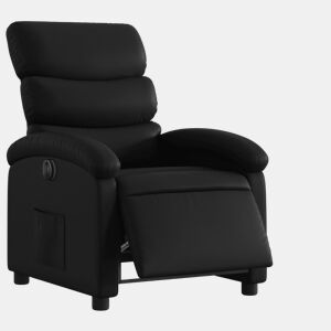 vidaXL Poltrona reclinável elétrica couro artificial preto
