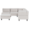 Sofá de canto modular UNSTAD Tecido Creme claro com repousa-pés 5 lugares à esquerda