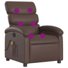 vidaXL Poltrona de massagens reclinável couro artificial castanho