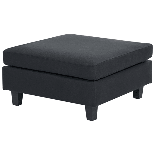 Sofá de canto modular UNSTAD Tecido Preto com repousa-pés 5 lugares à direita