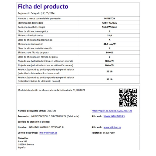 Exaustor INFINITON CMPT-A90I - Aço inoxidável, 90cm, 800m³h, 250W, T invertido, Comando manual