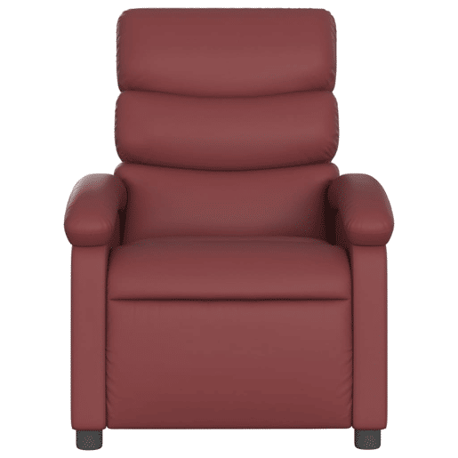vidaXL Poltrona massagens reclinável couro artificial vermelho tinto vidaXL Poltrona massagens reclinável couro artificial vermelho tinto
