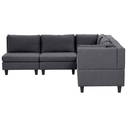 Sofá de canto modular UNSTAD Tecido Cinzento escuro 5 lugares à esquerda