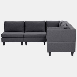 Sofá de canto modular UNSTAD Tecido Cinzento escuro 5 lugares à esquerda