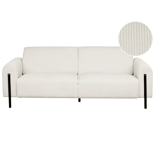 Sofá ASKIM Bombazine Branco creme 3 lugares