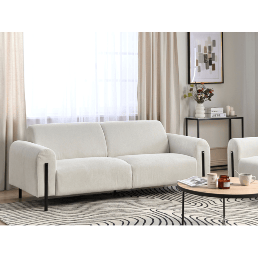 Sofá ASKIM Bombazine Branco creme 3 lugares